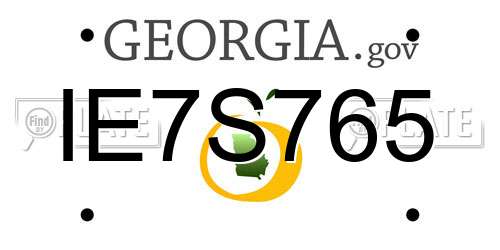 IE7S765 Georgia License Plate