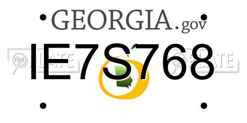 IE7S768 Georgia License Plate