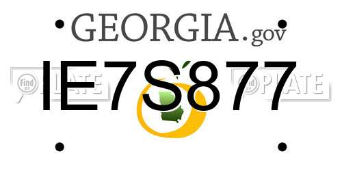 IE7S877 Georgia License Plate