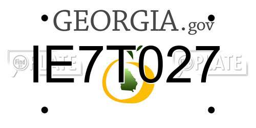 IE7T027 Georgia License Plate