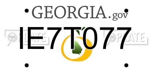 IE7T077 Georgia License Plate