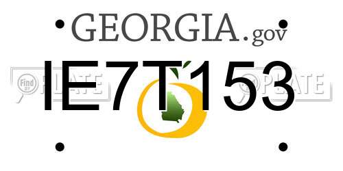 IE7T153 Georgia License Plate