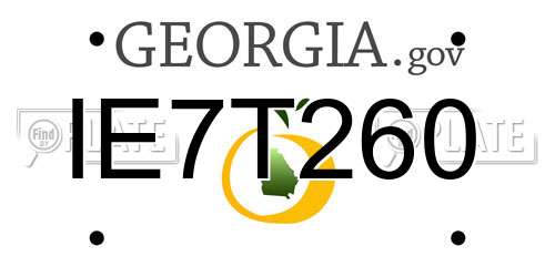 IE7T260 Georgia License Plate