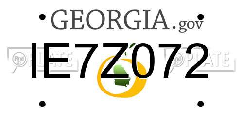 IE7Z072 Georgia License Plate