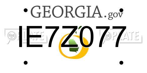 IE7Z077 Georgia License Plate