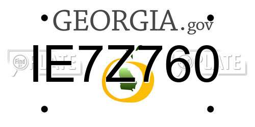IE7Z760 Georgia License Plate