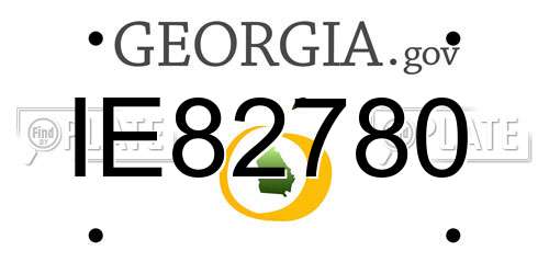 IE82780 Georgia License Plate