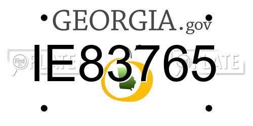 IE83765 Georgia License Plate