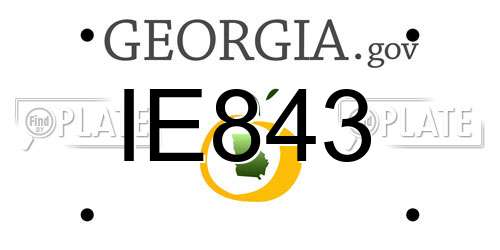IE843 Georgia License Plate