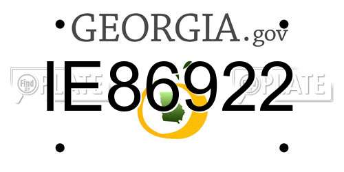 IE86922 Georgia License Plate