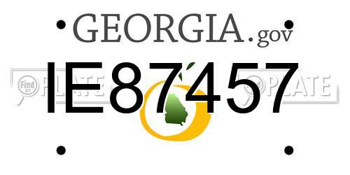 IE87457 Georgia License Plate
