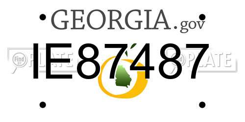 IE87487 Georgia License Plate