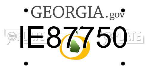 IE87750 Georgia License Plate