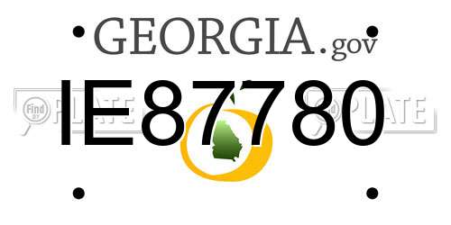 IE87780 Georgia License Plate