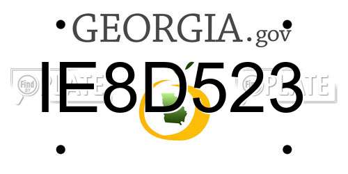 IE8D523 Georgia License Plate