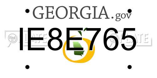 IE8E765 Georgia License Plate