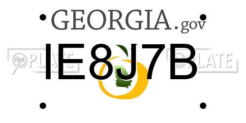 IE8J7B Georgia License Plate