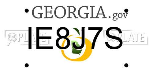 IE8J7S Georgia License Plate