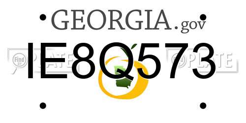 IE8Q573 Georgia License Plate