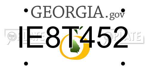 IE8T452 Georgia License Plate
