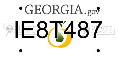 IE8T487 Georgia License Plate