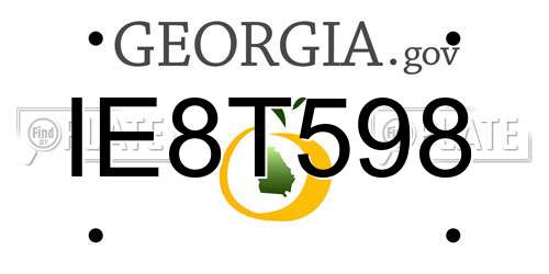 IE8T598 Georgia License Plate