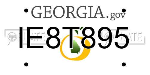 IE8T895 Georgia License Plate