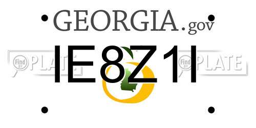 IE8Z1I Georgia License Plate