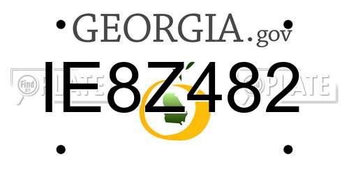 IE8Z482 Georgia License Plate