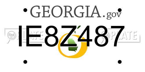 IE8Z487 Georgia License Plate