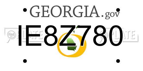 IE8Z780 Georgia License Plate