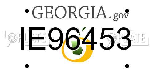 IE96453 Georgia License Plate