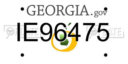 IE96475 Georgia License Plate