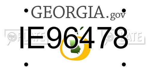 IE96478 Georgia License Plate