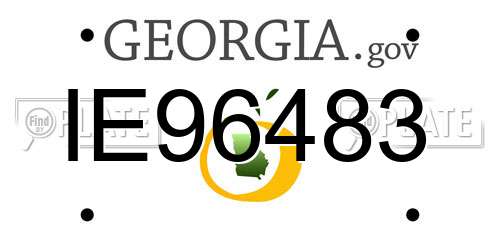 IE96483 Georgia License Plate