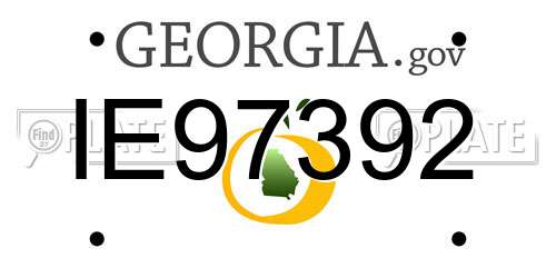 IE97392 Georgia License Plate
