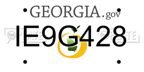 IE9G428 Georgia License Plate