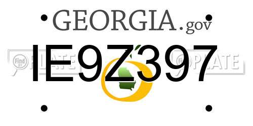 IE9Z397 Georgia License Plate