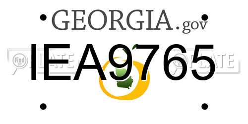 IEA9765 Georgia License Plate