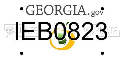 IEB0823 Georgia License Plate