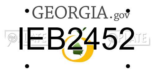 IEB2452 Georgia License Plate
