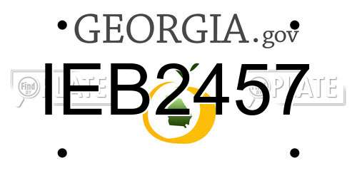 IEB2457 Georgia License Plate
