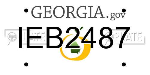 IEB2487 Georgia License Plate