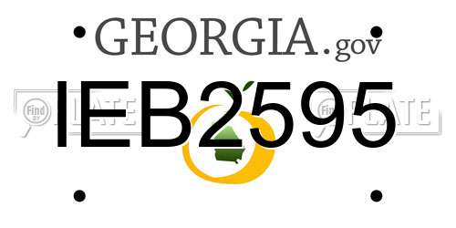 IEB2595 Georgia License Plate