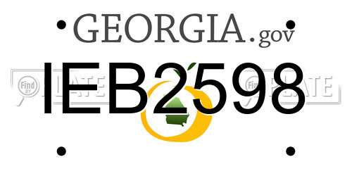 IEB2598 Georgia License Plate