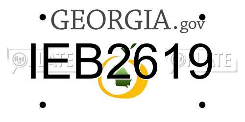 IEB2619 Georgia License Plate