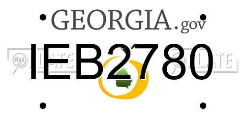 IEB2780 Georgia License Plate