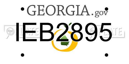 IEB2895 Georgia License Plate