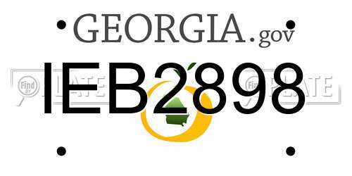 IEB2898 Georgia License Plate