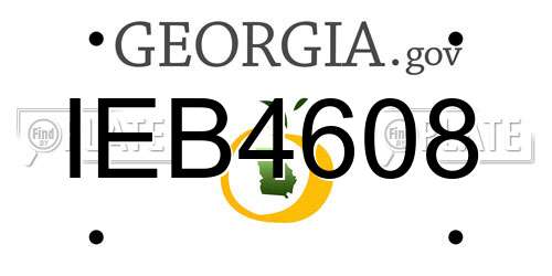 IEB4608 Georgia License Plate